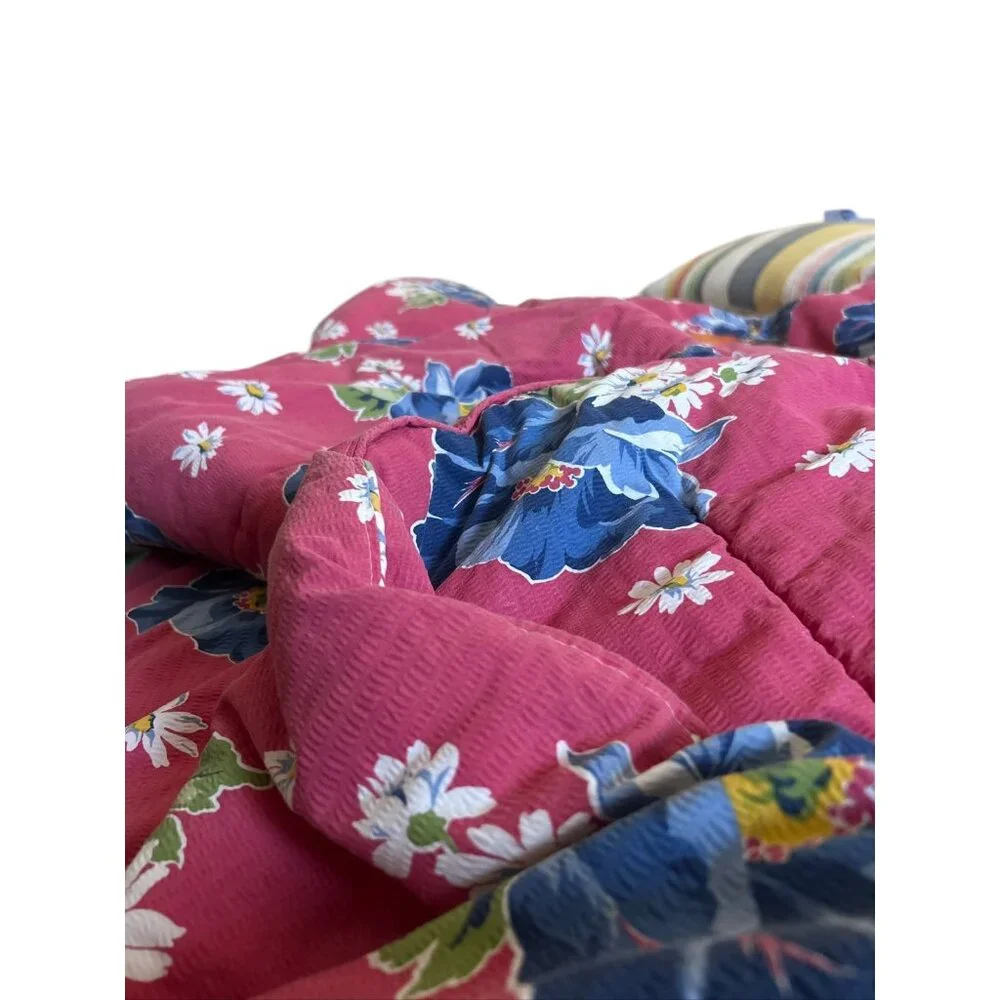 Ralph Lauren Belinda Black Label Floral Comforter twin Red Preppy cozy chunky